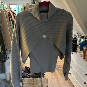 Sugarlips Gray Ribbed Knit Sweater and tank